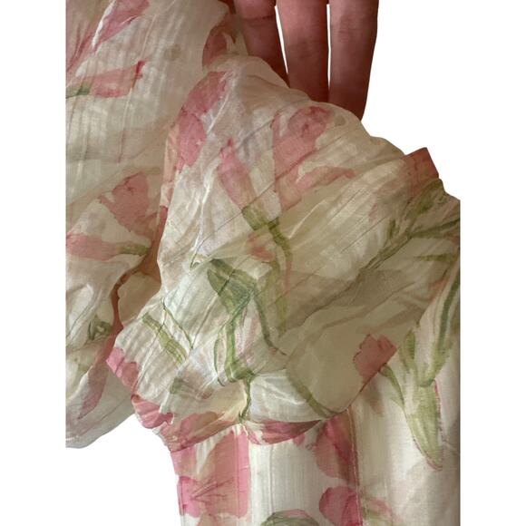 ASTR The Label NWT Sasila Puff Sleeve Smocked Midi Dress in White Size Small - Picture 7 of 14